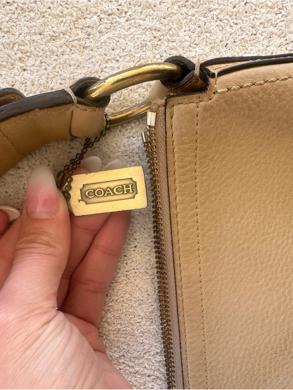 Coach Tan Leather Hobo Bag